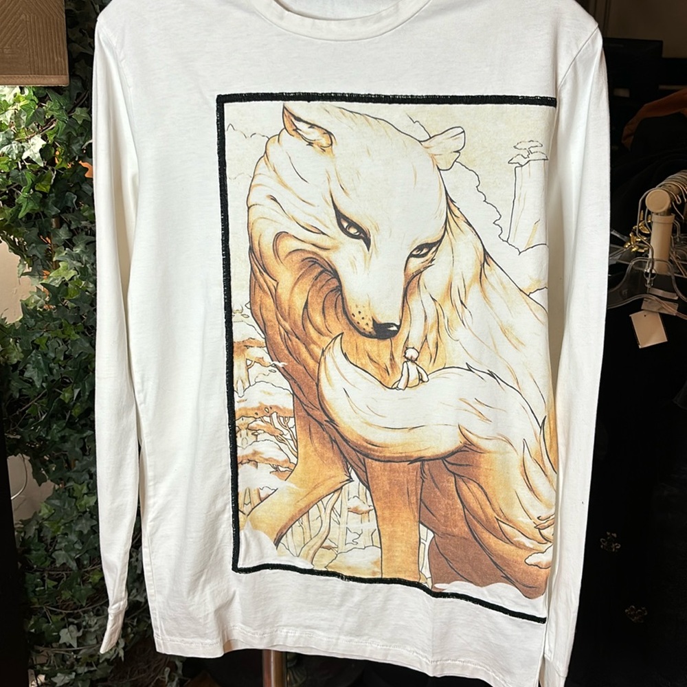 3.1 Phillip Lim Spirit Wolf long sleeve t-shirt size small men.